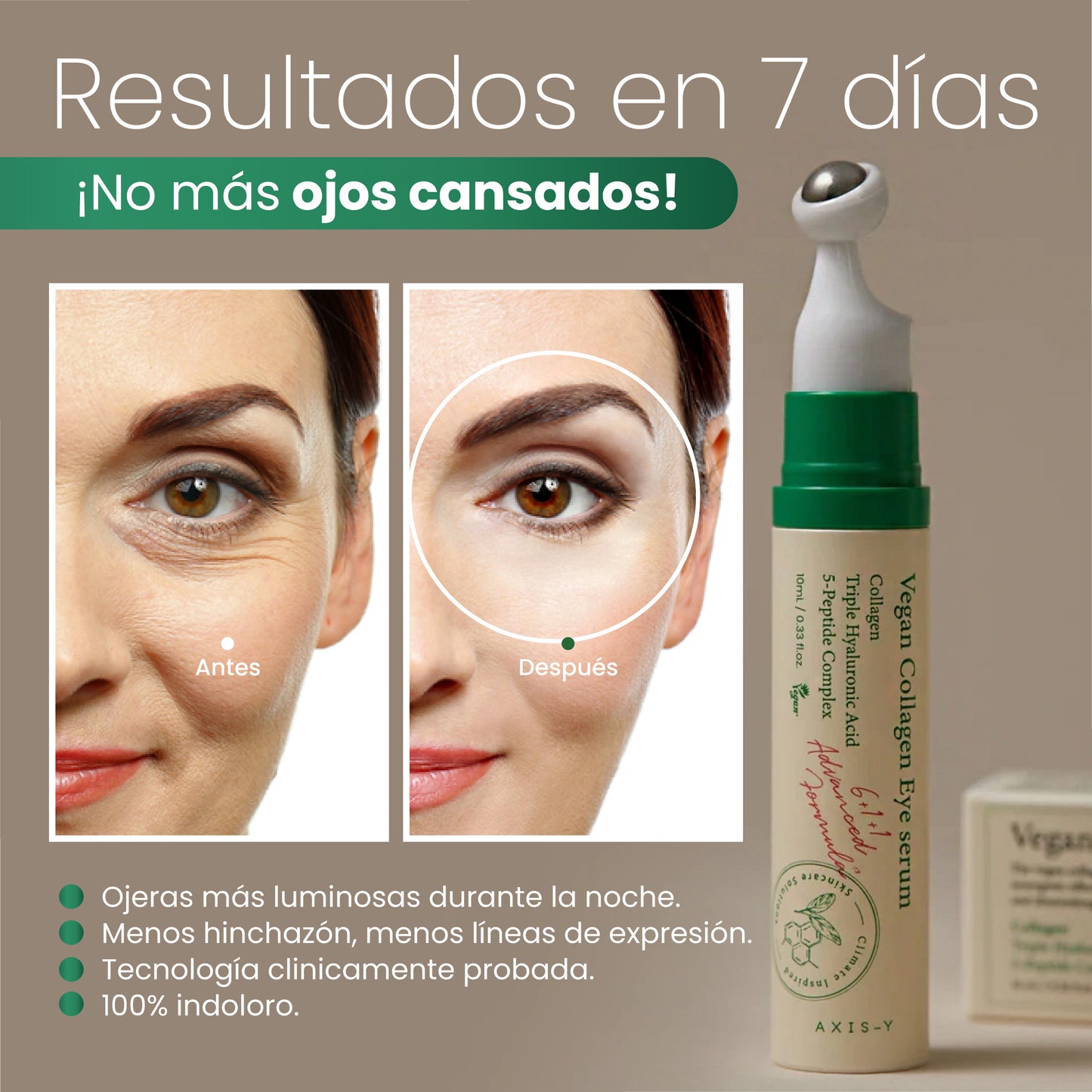 Contorno de Suero de colágeno Vegano | Recupera tu juventud