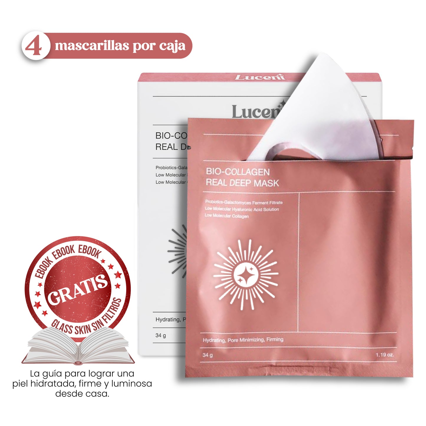 Mascarilla de Colágeno Lucent | Reafirma y tonifica tu piel